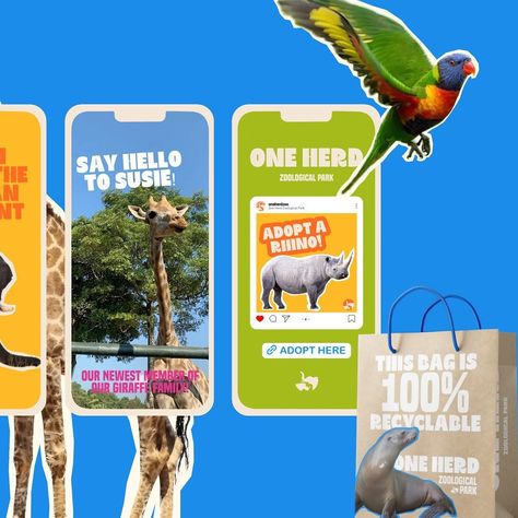 One Herd 🦓 Zoological Park One Herd is a zoo that also hosts special events and fundraisers to educate on and advocate for endangered species🦜 Brief by @clubdillydally #dillydallyoneherd 🦭Deliverables: - Logo Suite - Posters & Billboards - Zoo Map - Zoo Tickets - Staff Badges - Zoo Shop Gift Bag - Social Media Assets (Feed & Story) I don’t want to jinx it but this might be my favourite branding project yet! (yes i know i say this every time 😅) I just feel like with every project I do... Social Media Assets, Zoo Tickets, Zoo Map, Logo Suite, Shop Gift, Online Ads, Endangered Species, Say Hello, Gift Bag