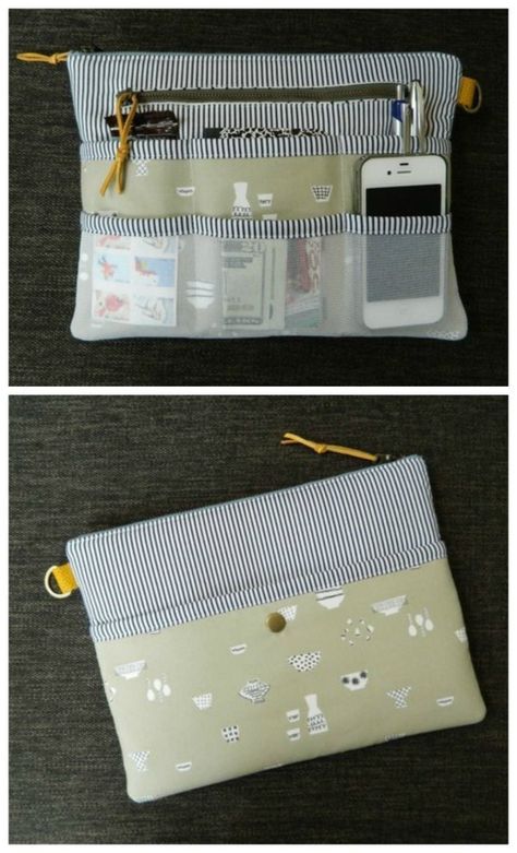 Purse organiser pattern. This is a zipper pouch that you can slip inside your main bag to keep organised. It's large enough for a tablet and keeps everything together when you switch from one bag to another. Tablet cover, purse organiser, zipper bag all in one. #BagSewingPattern #TabletCasePattern #PurseOrganiserPattern #EasySewingPattern #ZipperBagPattern Purse Organizer Pattern, Bag Sewing Patterns, Diy Sy, Bags To Sew, Pattern Purse, Modern Bag, Purse Organizer, Beginner Sewing Projects Easy, Costura Diy