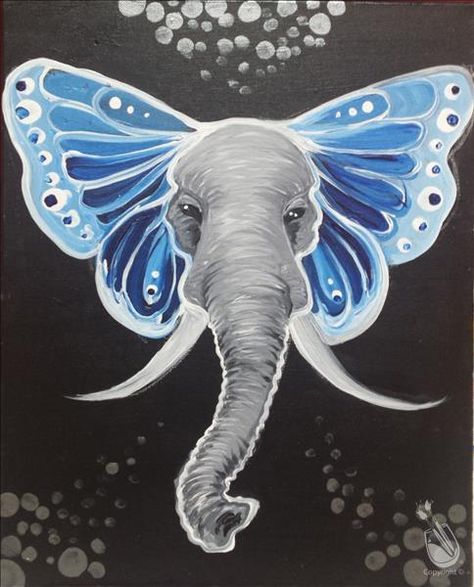 Painting with a Twist Paint On Canvas For Beginners, Canvas Lms, Elephant Painting Canvas, Step By Step Acrylic Painting, Painting On Canvas For Beginners, Painting With A Twist, Elephant Artwork, Painting Parties, Canvas For Beginners