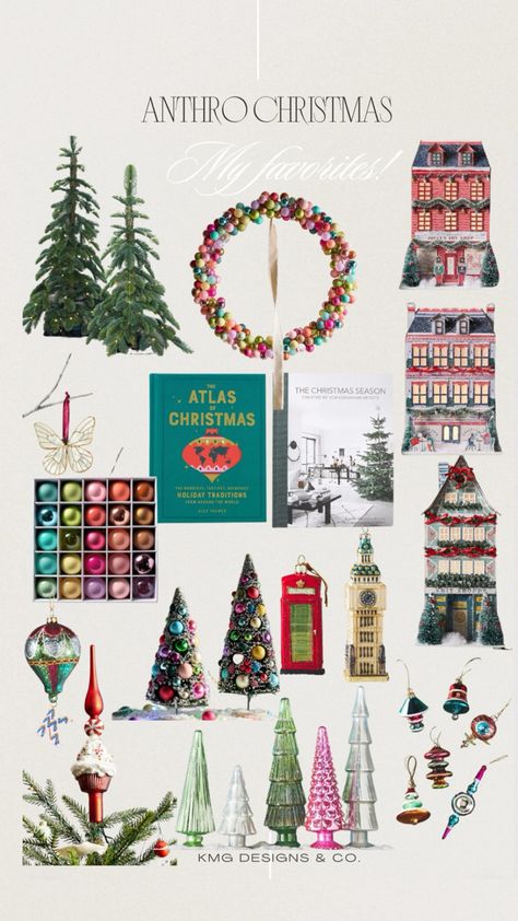 Anthro Christmas Display, Christmas Decor Mood Board, Anthropology Christmas Aesthetic, Anthropology Christmas Decor, Anthropology Christmas Tree, Anthro Inspired Christmas, Anthropology Christmas, Anthro Christmas, Anthropologie Christmas Tree