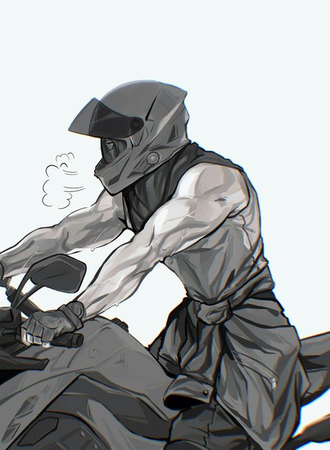 Artist : @/aycherst on X (Twitter) Motorcycle Guy, Biker Guys, Hot Biker Guys, Motorcycle Drawing, Image Moto, Bike Aesthetic, Cod Men, Motorcycle Aesthetic, Biker Aesthetic