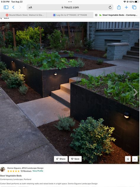 Vegetable Beds, Vegetable Garden Beds, Vegetable Beds Raised, Modern Front Yard, Vegetable Garden Raised Beds, Vegetable Garden Design, Front Yard Garden, Veggie Garden, Contemporary Landscape