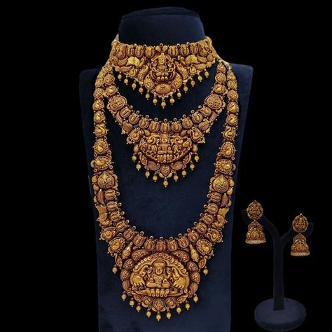 Bridal Temple Jewellery Sets, Nakshi Jewellery, Gold Jwellary, Necklace Set Indian Bridal Jewelry, Antic Jewellery, Bridal Jewlery, Mango Haram, Traditional Accessories, Gold Haram