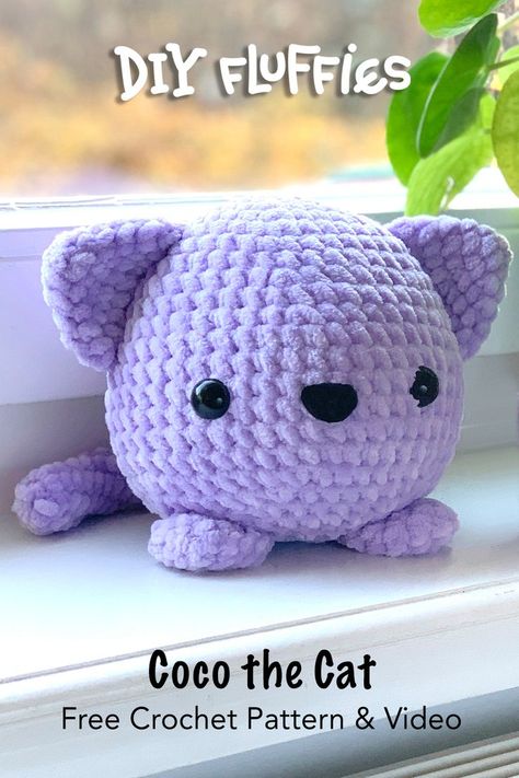 free cat amigurumi pattern Crocheted Stuffed Animals, Kat Haken, Easy Crochet Animals, Crochet Cat Pattern, Cat Amigurumi, Pola Amigurumi, Crochet Animals Free Patterns, Crochet Design Pattern, Beginner Crochet Projects