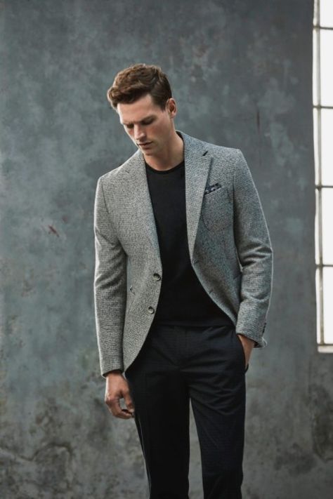 Grey Blazer Outfit, Office Old Money, Old Money Fashion, Blazer Outfits Men, Mens Smart Casual Outfits, Mens Business Casual Outfits, Money Fashion, Mens Fashion Blazer, Smart Casual Men