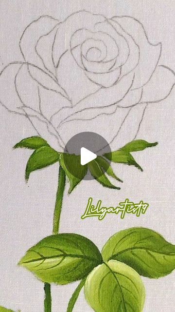 Rose Painting Acrylic, Flower Painting Videos, Floral Art Paintings, Acrylic Flower Painting, Painting Flowers Tutorial, Easy Flower Painting, Fabric Painting On Clothes, Instagram Painting, Acrylic Painting Flowers