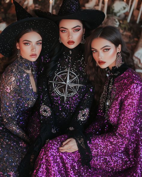 Sparkly Witch Craft 🧙🏻‍♀️✨💖 Glamour Witch Costume, 90s Witch Costume, Coven Halloween Costume, Disco Witch, Glamour Witch, Retro Witch, Witch Craft, Witch Outfit, Witch Costume