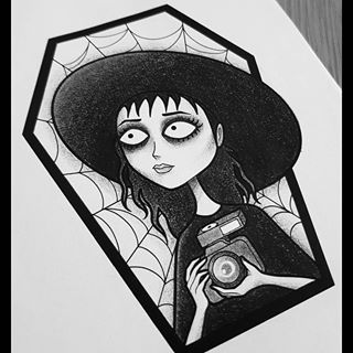 Lydia Deetz Tattoo, Lydia Beetlejuice Cartoon, Beetlejuice Black And White, Wednesday Addams Tattoo, Theme Tattoos, Beetlejuice Tattoo, Lydia Beetlejuice, Beetlejuice Cartoon, Tim Burton Characters