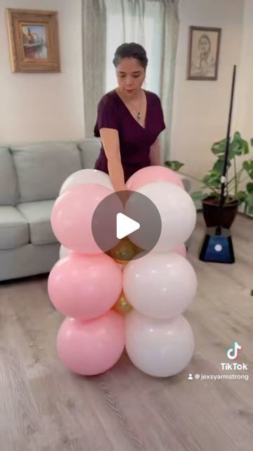 Jexsy Armstrong on Instagram: "🎉 Double the celebration, double the fun!

Make this birthday arrangement with me—times two! Imagine it in elegant pink, white, and gold, with your personal touch making it extra special 💖✨

💡Pro-tip: I double-stuff the bottom balloons for extra reinforcement and add two water weights before attaching the foil numbers to ensure maximum stability.

.
.
.
.
.
.
.
.
.
.
#JexsyBalloons #BalloonDecor #BirthdayBalloons #EventDecor #BalloonStyling #PartyDecor #BalloonArt #CelebrationDecor #LuxuryBalloons #PinkAndGold #BalloonDesign #BalloonInspo #BalloonArrangement #PartyInspo #BirthdayPartyIdeas #CustomBalloons #BalloonArch #BalloonGarland #BalloonBouquet #PartyVibes #EventInspiration #BalloonLove #EventStyling #BalloonGoals #ChicDecor #PartyDecorIdeas #JexsyCre 10th Birthday Balloon Ideas, Balloons Centerpieces Ideas, Standing Balloon, Balloon Display Without Helium, Ballon Columns Ideas, How To Make A Balloon Stand, Long Balloons Ideas, Balloon Tower Diy, Balloon Stack