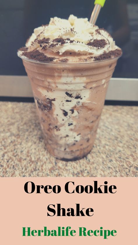 This is my sonic oreo cookie blast inspired shake herbalife recipe Formula 1 Cookies, Herbalife Meal Replacement Shakes, Herbalife Cookies And Cream, Oreo Protein Shake, Vanilla Protein Shake Recipes, Herbalife Flavors, Herbalife Formula 1, Herbal Life Shakes, Shake Recipes Healthy