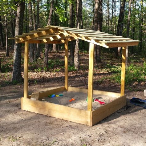 Sandbox Aesthetic, Simple Sandbox, Sand Boxes, Wooden Sandbox, Fun Backyard, Landscape Timbers, Backyard Playground, Metal Toys, Backyard Fun