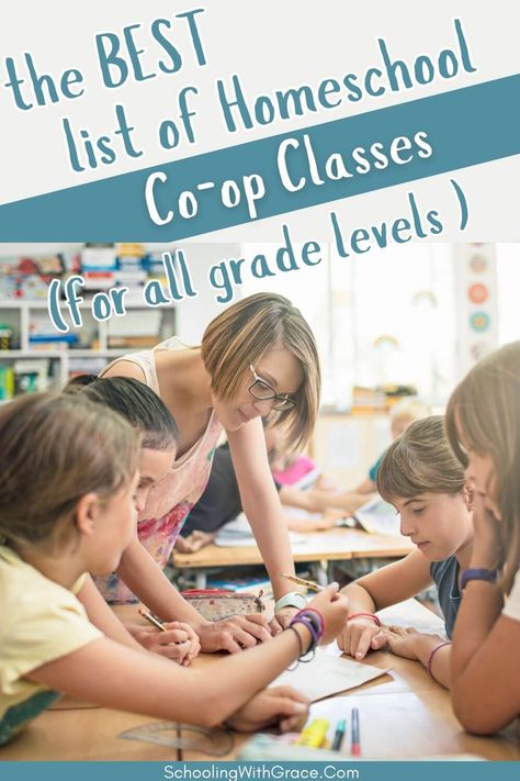 Find the Best homeschool Co-op classes for your teaching needs. Elementary, middle school and high school co-op class ideas. High School Homeschool Co Op Ideas, Homeschool Coop Class Ideas High School, Co Op Classes Ideas Elementary, Middle School Co Op Class Ideas, High School Co-op Class Ideas, Homeschool Co Op Ideas Activities, Homeschool Coop Class Ideas Elementary, Homeschool Coop Ideas, Homeschool Co Op Ideas