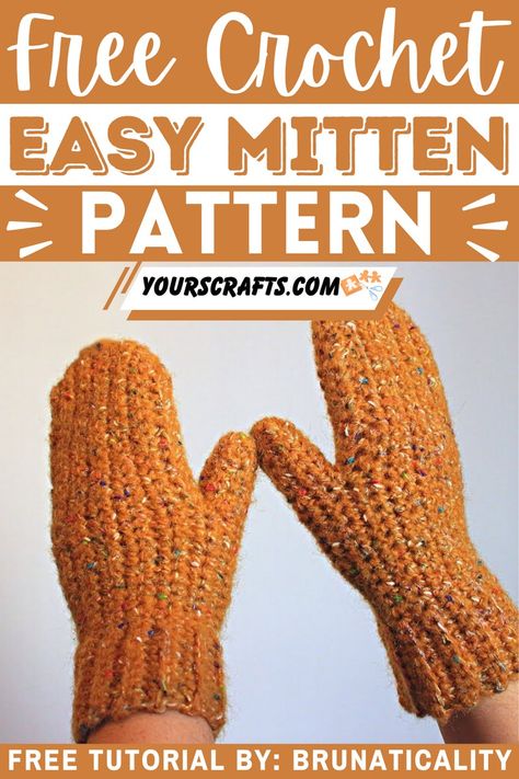 Beginning Knitting Projects, Crochet Gloves Free Pattern, Easiest Crochet, Crochet Mitts, Mitten Pattern, Crochet Mittens Free Pattern, Beginning Crochet, Crochet Mittens Pattern, Easy Crochet Stitches