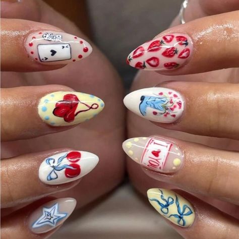 Super Cute And Stylish Ships In 5-10 Business Days Fresh Nail Art, Fresh Nail, Fake Toenails, Western Nails, Cherry Strawberry, Hello Nails, Cherry Nails, Strawberry Pattern, Summer Fresh