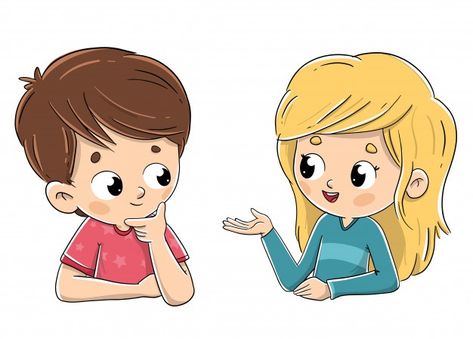 Pareja de niños hablando entre ellos. Ve... | Premium Vector #Freepik #vector #escuela #personas #amor #ninos Cartoon Clip, Kids Background, Flashcards For Kids, Kids Talking, Kids Clipart, Anime Reccomendations, Girl Talk, Animated Images, Cartoon Images