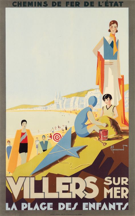 Artist Profile: Roger Broders - Swann Galleries News French Seaside, Advertising Posters, Railway Posters, Seaside Resort, Modern Poster, Art Deco Period, Poster Poster, Advertising Poster, New Poster