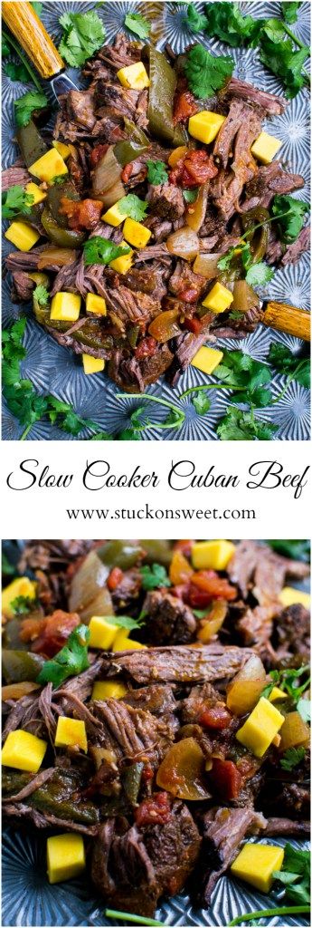 Slow Cooker Cuban Beef | Easy weeknight recipe | www.stuckonsweet.com Cuban Beef, Healthy Recipes Crockpot, Recipes Potato, Dinner Recipes Healthy, Cuban Recipes, Crock Pot Slow Cooker, Recipes Crockpot, Crock Pot Cooking, Easy Slow Cooker