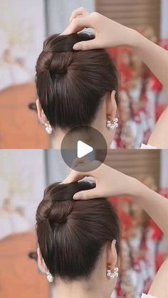 Hair Put Up Style, Self Hair Styling, How To Put Bun In Hair, Hair In Bun Styles, How To Make A Hair Bun, How To Make Bun Hairstyle, Hair Buns For Long Hair, Quick Updos For Short Hair, Summer Updos For Medium Hair