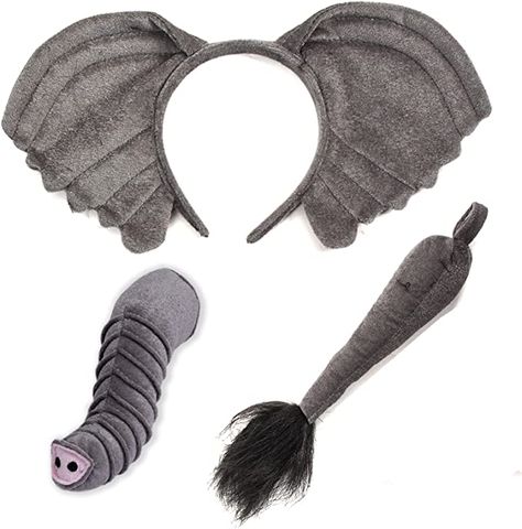 Diy Elephant Costume Kids, Elephant Headband, Animal Headbands, Elephant Costume, Seussical Costumes, Ears And Tail Set, Zebra Costume, Lion Ears, Lion King Costume