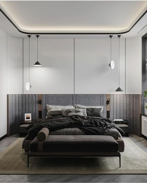 S T Y L E D for L I V I N G on Instagram: “How dose this bedroom make you feel? comment below ​* ​This bedroom makes me feel cozy the mix of the dark's with the grey's gives me a…” Modern Luxury Bedroom Grey, Curved Bedroom, Architecture Render, Target Home, Modern Luxury Bedroom, Target Home Decor, Luxury Bedroom, Contemporary Bedroom, Headboards