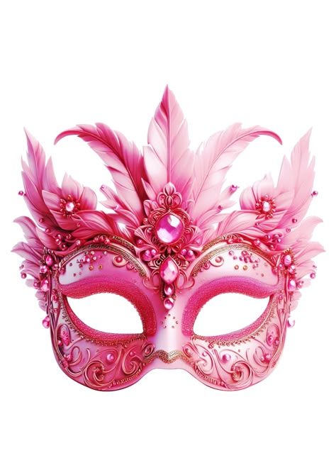 Carnival Elements, Carnaval Mask, Pink Masquerade Mask, Rio Carnival Costumes, Digital Wedding Invitations Design, Masquerade Wedding, Wedding Invitations Design, Feather Mask, Pink Mask