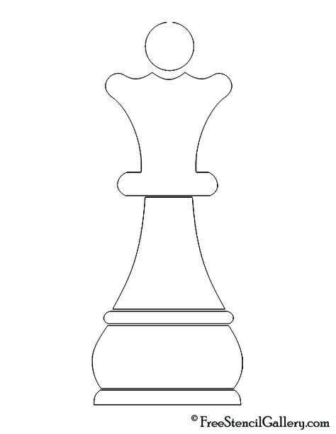 Chess Piece - Queen Stencil Chess Pieces Drawing Easy, Queen Stencil, Chess Party, Chess Piece Tattoo, Queen Chess, Queen Chess Piece, Card Suits, Play Chess, Chess Queen