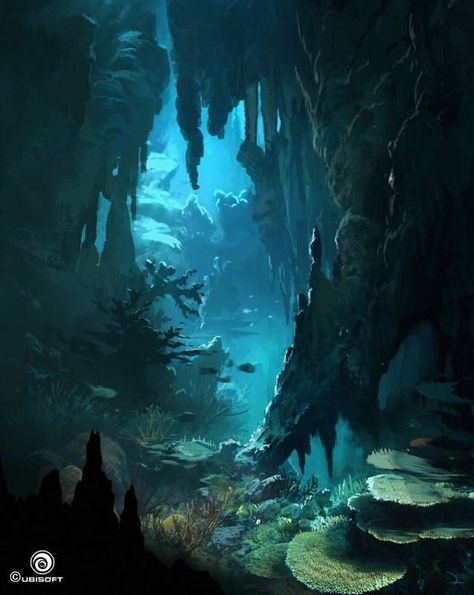 Underwater World Martin Deschambault, Underwater City, Under The Water, Underwater Art, Deep Art, Fantasy Setting, Fantasy Places, Koh Tao, Fantasy Art Landscapes