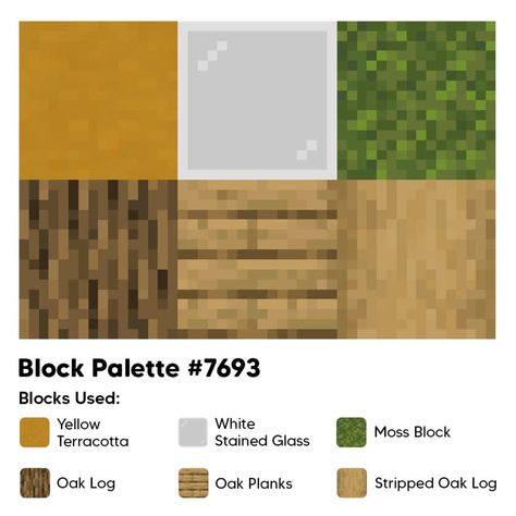 Block Palettes on Instagram: “Palette 7693 Find more Minecraft block palettes on our website! #minecraft #minecraftbuilds #minecrafthouses #minecraftideas #gaming…” Minecraft Pallets, Block Pallets, Fantasy Minecraft, Minecraft Aesthetic, Minecraft Things, Minecraft Blocks, Minecraft Banners, Minecraft Cottage, Easy Minecraft Houses