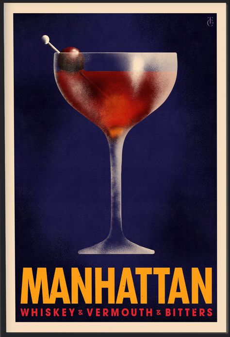 Cocktail Poster Vintage, Manhattan Cocktail Aesthetic, Cocktail Vintage Illustration, Vintage Bar Poster, Vintage Drink Poster, Vintage Cocktail Aesthetic, Vintage Cocktail Illustration, Vintage Cocktail Poster, Posters Vintage Aesthetic