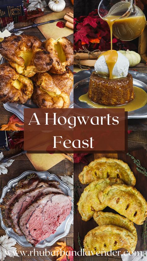 English Roast Dinner, Hogwarts Feast, Harry Potter Feast, Harry Potter Dinner, Harry Potter Themed Party, English Roast, Harry Potter Snacks, Harry Potter Parties Food, Harry Potter Movie Night