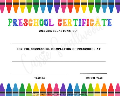 20 Preschool And Kindergarten Graduation Certificates (FREE PRINTABLE) - Cassie Smallwood Preschool Graduation Theme, Kindergarten Graduation Certificate, Montessori Lesson Plans, Free Printable Certificate Templates, Preschool Certificates, Kindergarten Diploma, Preschool Diploma, Graduation Certificate Template, Preschool Graduation Party