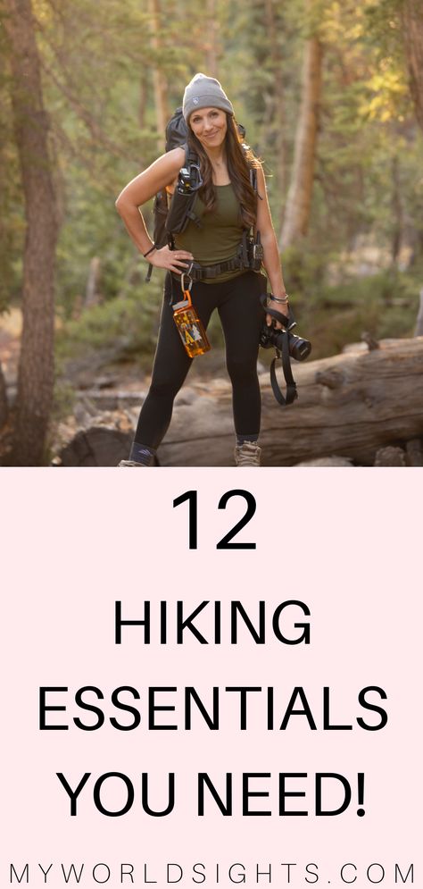 If you are going on a hike, you'll need to remember these hiking essentials! This list will give you all the items you should put on your hiking packing list! Best Hiking Gear For Women, Hiking Necessities, Hiking Gear Women, Day Hike Packing List, Hiking Packing, Hiking Packing List, Best Hiking Gear, Hiking Supplies, Hiking Snacks