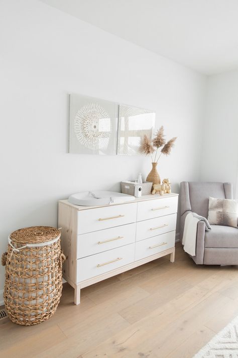 Dresser Makeover Kids, Nursery Dresser Diy, White Stained Dresser, Small White Dresser, White Wash Dresser, Dresser For Kids, Natural Wood Dresser, Tarva Dresser, Ikea Dresser Makeover