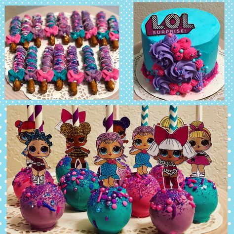 Lol Cake Pops Ideas, Lol Dolls Treats Ideas, Lol Surprise Treat Table, Lol Surprise Cake Pops, Lol Doll Cake Pops, Lol Birthday Cupcakes, Lol Surprise Dolls Cookies, Lol Cake Pops, Lol Surprise Cupcakes