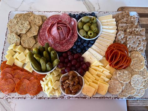 This was my first time ever making a charchuterie board and I think I did pretty good! First Time Charcuterie Board, Beginner Charcuterie Board, Floor Picnic, Charcuterie Recipes, Cheese Boards, Charcuterie Boards, Charcuterie Board, Fruit Salad, Pretty Good