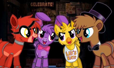 Fnaf Crossover, Fnaf Matching Pfp, Five Nights At Freddy's Foxy, Fnaf Nostalgia, Mlp Fnaf, 2010s Nostalgia, Funny Feeling, My Lil Pony, Freddy Fazbear