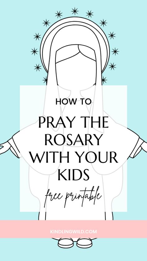 Free Rosary Printables, Rosary Lessons For Kids, Rosary Activities For Preschool, Rosary For Kids Printable, Rosary Coloring Page Printables, Hail Mary Prayer For Kids Free Printable, Free Catholic Printables Children, Rosary Activities Catholic, Catholic Sunday School Activities