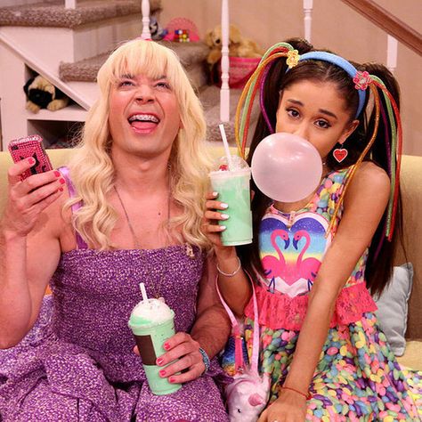 Watch Ariana Grande Crack Up Jimmy Fallon During "Ew!": Jimmy Fallon has welcomed a ton of guests to the "Ew!" Jimmy Fallon Ew, Jimmy Fallon Show, Ariana Grande Pictures, Cat Valentine, Tonight Show, Dangerous Woman, Jimmy Fallon, Celine Dion, Favorite Celebrities