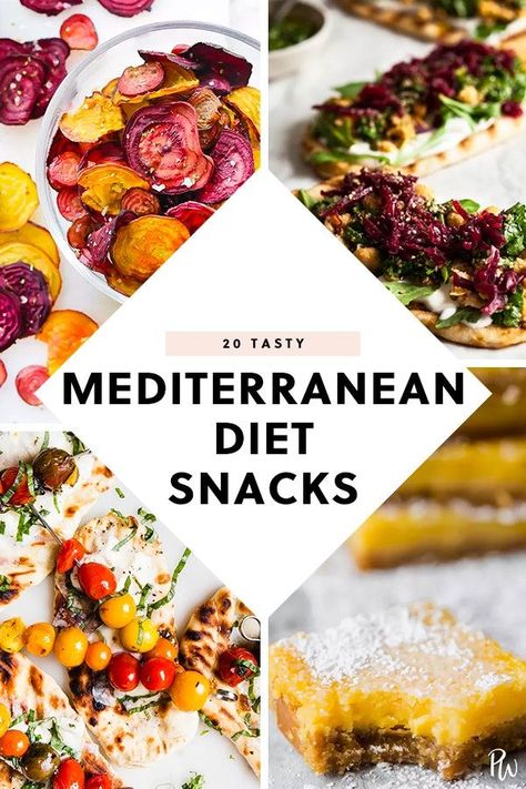 Mediterranean Diet Snacks, Mediterranean Snacks, Mediterranean Diet Food List, Mediterranean Recipes Healthy, Snack Sani, Mediterranean Diet Recipes Dinners, Med Diet, Mediterranean Diet Meal Plan, Easy Mediterranean Diet Recipes