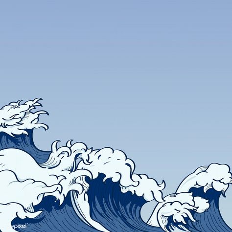 Blue Japanese wave background vector | premium image by rawpixel.com / Niwat #vector #vectoart #digitalpainting #digitalartist #garphicdesign #sketch #digitaldrawing #doodle #illustrator #digitalillustration #modernart #wave Iphone Wallpaper Japan, Japan Wave, Wave Background, Japanese Wave, Aesthetic Japan, Blue Backgrounds, Premium Vector, Japan, Blue