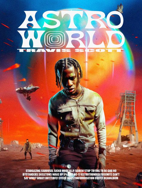 Astroworld Album Poster by Travis Scott. Made in Photoshop in 3:4 Aspect Ratio Astroworld Album Cover, Astroworld Poster, Travis Scott Album, Album Wallpaper, Drake Travis Scott, Travis Scott Astroworld, Biology Art, Happy New Year Images, Music Poster Design