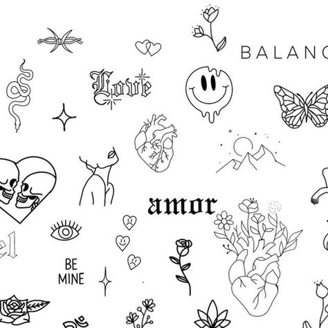 Everythings Fine Tattoo, Minimum Tattoo, Flash Tattoo Arm Sleeve, Tint Tattoo, Meaningful Flash Tattoos, Flash Sheets Tattoo, Tiny Tat Flash Sheet, Women Fine Line Tattoo, Fine Line Tattoo Sheet