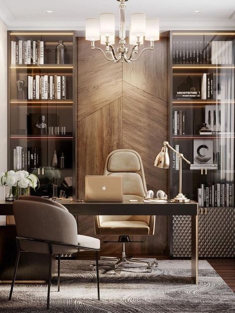 Office Interior Design Luxury Classic, Ceo Office Design Luxury, Lawyer Office Interior, Lawyer Office Design, Advocate Office, Executive Office Design, Small Office Design Interior, Luxxu Modern Design Living, Modern Home Offices