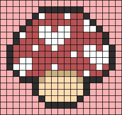 Mushroom Pixel Art, Plant Keychain, Graph Paper Drawings, Easy Pixel Art, Pixel Art Templates, Pixel Drawing, Diy Perler Bead Crafts, Pixel Crochet, Pixel Art Grid