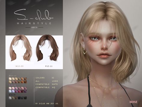 Natural mi long hair for sims(ROSE) by S-CLub Sims 4 Mid Length Hair, Realist Sims 4 Cc, Sims 4 Cc Hair Female Long Curly, Mi Long Hair, Sims 4 Cc Wolfcut, The Sims 4 Cc Hair Girl, Alpha Hair Sims 4, Sims 4 Cc Hair Female Long, Sims 4 Hair Alpha