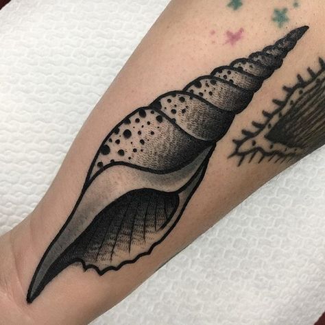 Seashell Tattoo, Shell Tattoo, Lotr Tattoo, Seashell Tattoos, Shell Tattoos, P Tattoo, Occult Tattoo, Belly Tattoos, Fan Tattoo