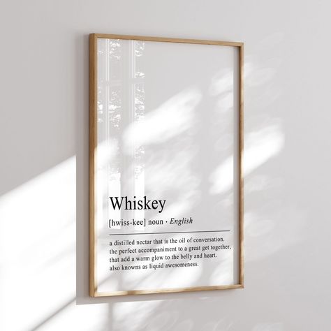 Bar Setup Ideas, Whiskey Decor, Whiskey Wall, Whiskey Art, Bar Prints, Aesthetic Bar, Bar Setup, Whisky Bar, Picture Board