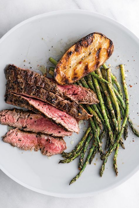 Steak, Potatoes and Asparagus | Williams Sonoma Taste Ragout Recipe, Potatoes And Asparagus, Steak Potatoes, Grilled Meat Recipes, Grilled Steak Recipes, Meatless Monday Recipes, Whole Food Diet, Roasted Asparagus, Grilled Steak