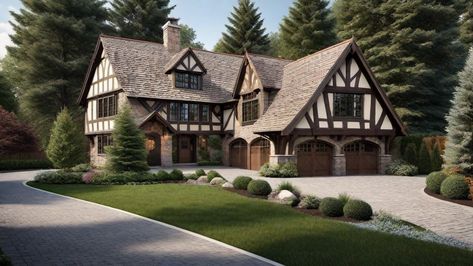 Unique Tudor Style Homes Tudor Style Home Exterior, Tudor Style Interior, Old Tudor House, Tudor House Exterior, Tudor Design, Tudor Architecture, Bungalow Extensions, Tudor Home, Architecture Blueprints