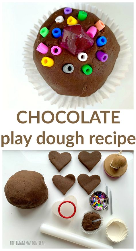 Chocolate Play Dough Recipe, Chocolate Play Dough, Chocolate Activities, Easter Basket Alternatives, Patterned Rolling Pin, Easter Egg Moulds, Play Dough Recipe, Easter Toddler, Preschool Sensory